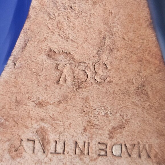 Jimmy Choo Womens Peep Toe Wedge Sandal Blue 39.5 QuietLuxury Old Money Minimali - Picture 14 of 15